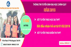 Đại học Khoa học Thái Nguyên:  Công bố phương án tuyển sinh năm 2018