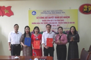 Lễ công bố Quyết định bổ nhiệm các chức danh Trưởng khoa, Phó Trưởng khoa nhiệm kỳ 2018 – 2023 của Trường Đại học Khoa học – Đại Học Thái Nguyên