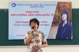 Trường Đại học Khoa học: Gặp gỡ, giao lưu giữa hướng dẫn viên quốc tế với sinh viên Khoa Du lịch