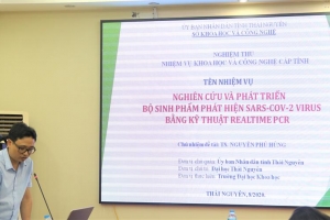 Trường Đại học Khoa học – Đại học Thái Nguyên đã nghiệm thu thành công nhiệm vụ khoa học công nghệ cấp tỉnh “Nghiên cứu và phát triển bộ sinh phẩm phát hiện SARC – CoV-2 virus bằng phương pháp Realtime PCR” do TS. Nguyễn Phú Hùng cùng nhóm nghiên cứu thực hiện.