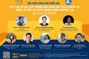 Thông tin về hội thảo: Đào tạo về du lịch trong bối cảnh đại dịch Covid-19, Quốc tế hoá và CMCN lần thứ tư