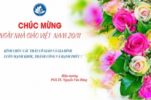 Thiệp chúc mừng các thầy cô giáo nhân ngày Nhà giáo Việt Nam 20-11 của PGS.TS. Nguyễn Văn Đăng - Hiệu trưởng Trường Đại học Khoa học
